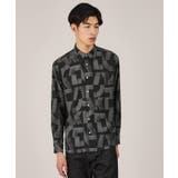 ブラック(119) | 【Made in JAPAN】スライドパズル柄 シャツ | TAKEO KIKUCHI