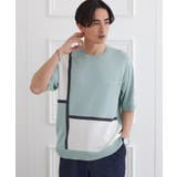 ミントグリーン(521) | カラーブロッキング プルオーバー ニット | TAKEO KIKUCHI