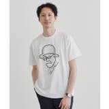 ホワイト(001) | 【Sサイズ～】フェイスロープ刺繍 天竺Tシャツ | TAKEO KIKUCHI