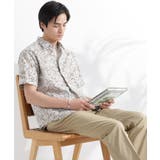 ストライプ小花プリント 半袖シャツ | TAKEO KIKUCHI | 詳細画像23 