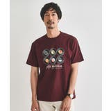 ボルドー(064) | レコードプリント 天竺 Tシャツ | TAKEO KIKUCHI