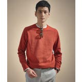 オレンジ(069) | 千鳥柄 ストレッチ プルオーバー | TAKEO KIKUCHI