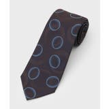 ブラウン(543) | 【縁起の良いネクタイ】PNJ 巴（ともえ）紋ジオメトリックネクタイ | TAKEO KIKUCHI