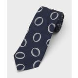 ネイビー(594) | 【縁起の良いネクタイ】PNJ 巴（ともえ）紋ジオメトリックネクタイ | TAKEO KIKUCHI