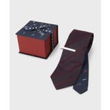 ボルドー(064) | 【BOXセット】クラシックシャドーストライプ ネクタイ＆タイバー | TAKEO KIKUCHI