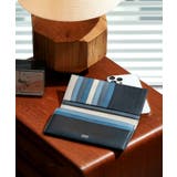 ネイビー(593) | アンティーク調レザー 2つ折り長財布 | TAKEO KIKUCHI