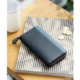 ネイビー(593) | アンティーク調レザー ラウンドファスナー 長財布 | TAKEO KIKUCHI