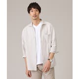 グレーベージュ(313) | 【抗菌防臭／7分袖】サッカージャージ ストライプシャツ | TAKEO KIKUCHI