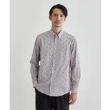 レッド(363) | ハットモチーフ ジャカード ストライプ シャツ | TAKEO KIKUCHI