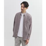 ブラウン(244) | 【抗菌防臭】サッカーギンガムチェック ボタンダウンシャツ | TAKEO KIKUCHI