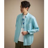 ブルー(292) | 【抗菌防臭/シーズンレス】シアサッカーギンガムチェック ストレッチシャツ | TAKEO KIKUCHI