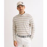 オフホワイト(303) | 【吸湿発熱】ボーダーデザイン 長袖ハーフジッププルオーバー | adabatmen