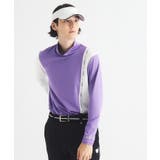 パープル(081) | 【ADBT】ツートーンカラーデザイン 長袖モックネックプルオーバー | adabatmen