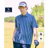 ネイビー(394) | 吸水速乾 UVカット ワインシャンブレーストライプポロシャツ | adabatmen