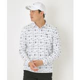 ホワイト(101) | クラブプリント長袖ポロシャツ | adabatmen