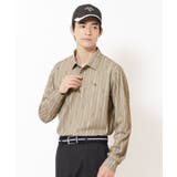 モカブラウン(142) | 【吸水速乾】ビットストライプ長袖ポロシャツ | adabatmen