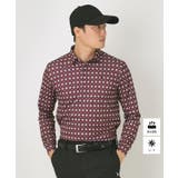 ボルドー(164) | 【UVカット・吸水速乾】アスコットプリント長袖ポロシャツ | adabatmen