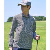 【ADABAT NAVY】トゥースチェックジャカード長袖ポロシャツ | adabatmen | 詳細画像3