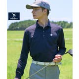 ブルー(493) | 【ADABAT NAVY】トゥースチェックジャカード長袖ポロシャツ | adabatmen