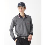 ネイビー(394) | ファインストライプ長袖ポロシャツ | adabatmen