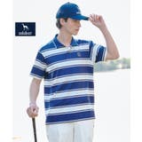 ブルー(191) | 【ADABAT NAVY】UVカット ランダムボーダー半袖ポロシャツ | adabatmen