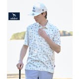 ホワイト(101) | 【ADABAT NAVY】カノコサマーロゴプリント半袖ポロシャツ | adabatmen