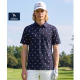 ブルー(093) | 【ADABAT NAVY】モノグラムサッカー半袖ポロシャツ | adabatmen