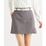 ピンクベージュ(253) | ツイードチェックデザイン ダウンスカート | adabat