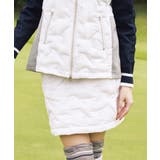 ホワイト(001) | 【撥水加工】粒中綿 ウエストゴム ラップ式スカート | adabat