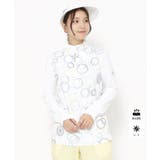 サックスブルー(190) | UVカット/吸水速乾 バブルプリントハーフジッププルオーバー | adabat