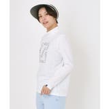 ホワイト(001) | ドットロゴプリントモックネックプルオーバー | adabat