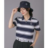 ブルー(191) | 【ADABAT NAVY】ランダムボーダー半袖ポロシャツ | adabat