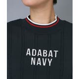 【ADABAT NAVY】ケーブルストライプ半袖モックニット | adabat | 詳細画像9 