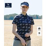 ネイビー(194) | 【ADABAT NAVY】ロゴモノグラムプリント半袖ポロシャツ | adabat