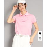 ピンク(572) | 【UVカット／吸水速乾】ロゴデザイン 半袖ポロシャツ | adabat