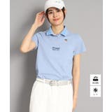 ブルー(592) | 【UVカット／吸水速乾】ロゴデザイン 半袖ポロシャツ | adabat