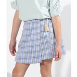 サックスブルー(290) | 【110-140cm】クマチャーム付きチェックスカパン | SHOO・LA・RUE