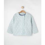 サックスブルー(090) | 【100-150cm】ハートキルトノーカラーブルゾン | SHOO・LA・RUE