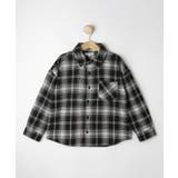 ブラック(219) | 【100-150cm】チェックオーバーシャツ | SHOO・LA・RUE