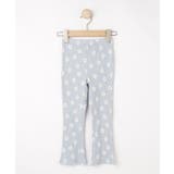 サックスブルー(190) | 【100-120cm】フラワープリントフレアリブレギンス | SHOO・LA・RUE