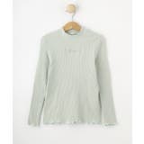 ライトグリーン(020) | 【100-150cm】刺繍ロゴ使いリブロンT | SHOO・LA・RUE