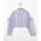 【130-150cm】程よい肌見せが叶う クロップドシアーシャツ | SHOO・LA・RUE | 詳細画像1 