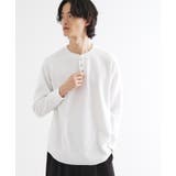 ホワイト(001) | ワッフル＆スムースプレートヘンリーカットソー | tk.TAKEO KIKUCHI