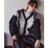 ブラック(019) | ボールドストライプシャギーニットVカーディガン | tk.TAKEO KIKUCHI