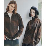 ブラウン(043) | ヴィンテージライクプリント ハーフジッププルオーバー | tk.TAKEO KIKUCHI