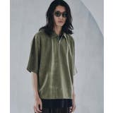 オリーブグリーン(026) | ヴィンテージライクハーフジップポロシャツ | tk.TAKEO KIKUCHI