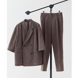 【セットアップ 2点セット】ダブルテーラード半袖ジャケット＋スラックス | tk.TAKEO KIKUCHI | 詳細画像1 