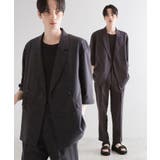 スミクロ(018) | 【セットアップ 2点セット】ダブルテーラード半袖ジャケット＋スラックス | tk.TAKEO KIKUCHI