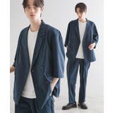 ネイビー(094) | 【セットアップ 2点セット】ダブルテーラード半袖ジャケット＋スラックス | tk.TAKEO KIKUCHI