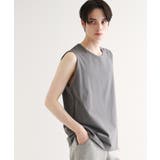 チャコールグレー(014) | 【接触冷感／UVカット／抗菌】フレンドリークールノースリーブカットソー | tk.TAKEO KIKUCHI